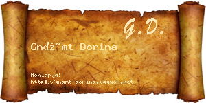 Gnámt Dorina névjegykártya